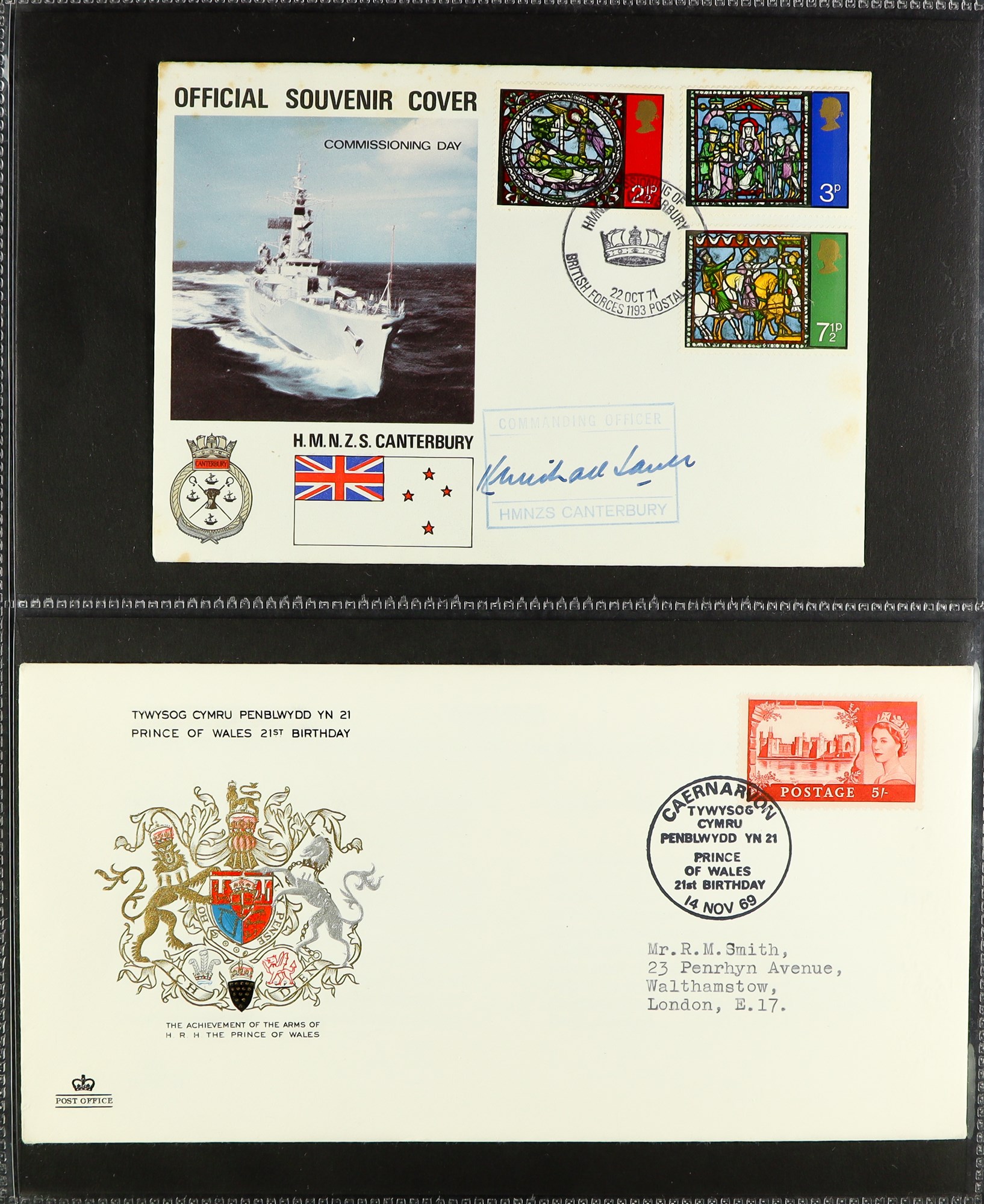 GB.FIRST DAY COVERS SORTER CARTOON with 7 albums. Mainly Royal Mail Commemoratives and Definitives