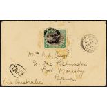 PAPUA 1928 (13th February) inward unstamped envelope from Bath, England, to Port Moresby and showing