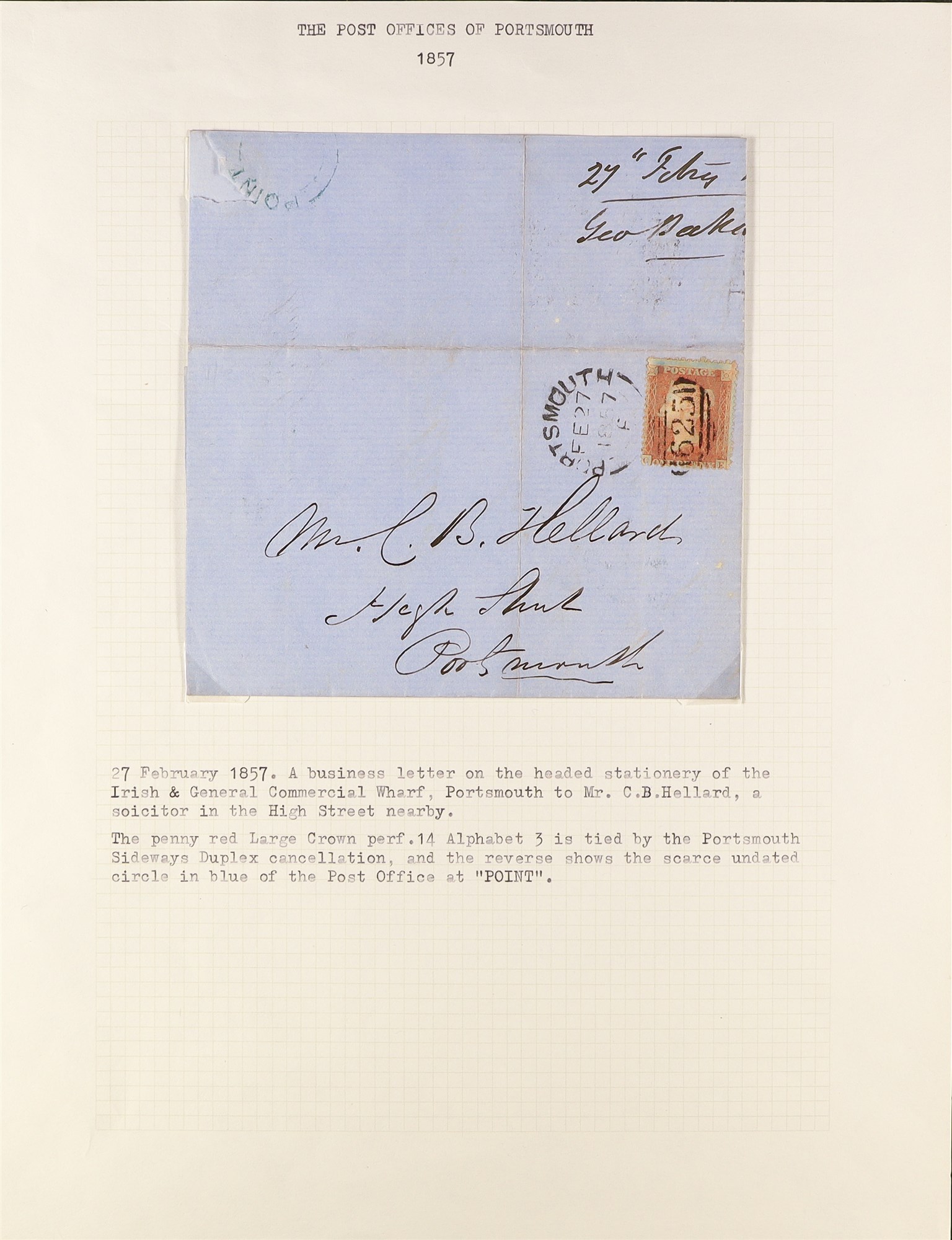 GREAT BRITAIN PORTSMOUTH POSTAL HISTORY a collection of entires incl. 1782 letter from a ship - Image 5 of 7