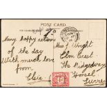 GB.GEORGE V 1914 POSTAGE DUE FIRST DAY an unstamped birthday greetings picture postcard with