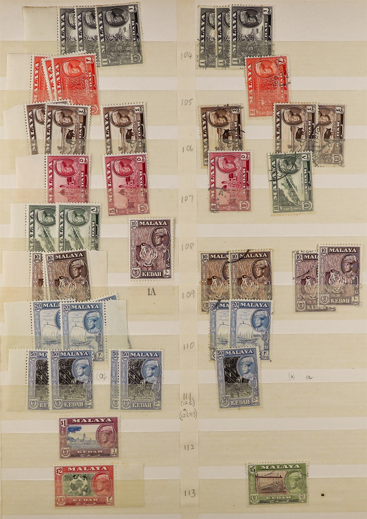 MALAYA STATES KEDAH 1912-62 mint and used ranges with light duplication, incl. 1912 most vals to $1, - Image 6 of 6