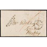 GB.QUEEN VICTORIA 1842 (16 Jly) EL from Hull to Keighley with superb strike of an unlisted "MISSENT;