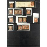 GB.QUEEN VICTORIA 1841 1d red-brown imperfs with UNUSUAL CANCELLATIONS, group of 13 items