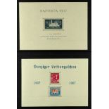 GERMANY - DANZIG 1937 Miniature sheet set, Mi Blocks 1/3, never hinged mint. Cat. €240.