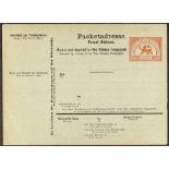 GERMAN COLONIES NEW GUINEA 1888 2m red Packetkarte, Mi. 1, fine unused.