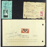 SOUTH AFRICA DOCUMENTS 1885-1974 interesting range with paid cheques, Cape invoices with 1d stamps