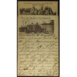 GERMANY 1886-87 HOTEL PICTURE POSTCARDS used 1886 5pf postal stationery p'card with an image of