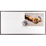 MALAWI 2018 Vulture miniature sheet, with missing value, white border, name of vulture and missing