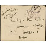 SAMOA 1917 RARE OFFICIAL PAID (4th June) envelope to a Military Camp in New Zealand, showing an