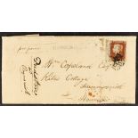 GB.QUEEN VICTORIA 1841 1d red-brown imperf 'FA' plate 14 with 4 margins & part selvage inscription