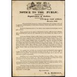 GB.QUEEN VICTORIA 1840 POSTAL NOTICE - REGISTRATION OF LETTERS. 1840, December postal notice