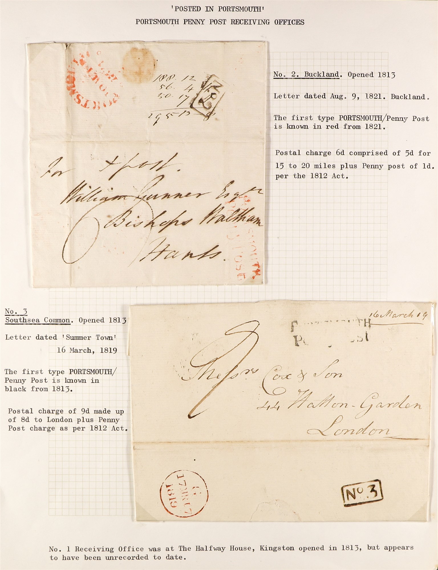 GREAT BRITAIN PORTSMOUTH POSTAL HISTORY a collection of entires incl. 1782 letter from a ship - Image 3 of 7