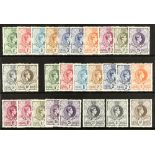 SWAZILAND 1938-54 with perf 13½ x 13 set with 3d listed shade & perf 13½ x 14 set with shades of 3d,