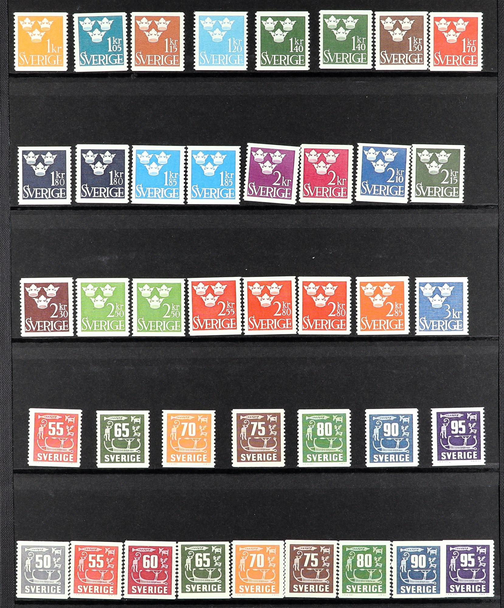 SWEDEN 1957-81 NEVER HINGED MINT COLLECTION with various perforation types, se-tenant issues, 1981