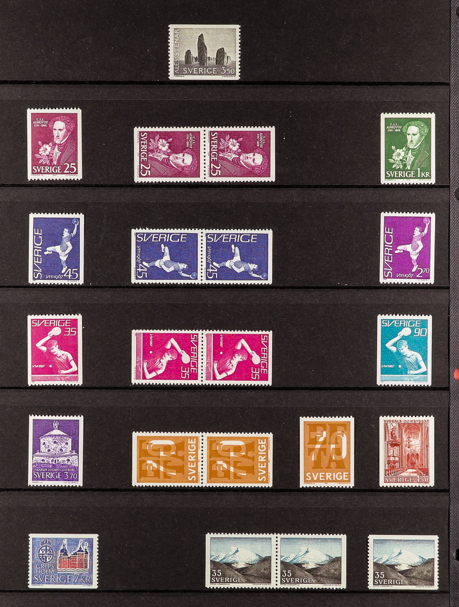 SWEDEN 1957-81 NEVER HINGED MINT COLLECTION with various perforation types, se-tenant issues, 1981 - Image 3 of 6