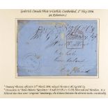 CANADA 041 TRANS-ATLANTIC MAIL 1856 GODERICH, C.W,, TO CARLISLE, ENGLAND (1st May) Wrapper of a