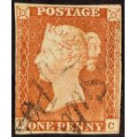GB.QUEEN VICTORIA 1841 1d red-brown plate 59 imperf cancelled by part "LONG SUTTON / PENNY POST" (
