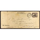 PAPUA 1910 (11th February) OHMS The Treasury printed envelope to England, bearing Lakatoi 2d "OS"