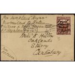 CANADA - NEWFOUNDLAND 1919 RARE "MARTINSYDE" AERIAL ATLANTIC MAIL (19th April) 3c brown with