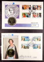 COLLECTIONS & ACCUMULATIONS COIN COVERS an album of Commonwealth Royalty editions, incl. Wedding,
