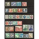 GERMANY EAST 1949-57 USED COLLECTION incl. 1949 12pf Stamp day, 1950 Winter Sports set, 1950 30pf