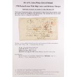 CANADA - PRINCE EDWARD IS 1798 ENTIRE LETTER TO "ISLAND OF ST JOHN" (P.E.I.) CHARGED ADDITIONAL
