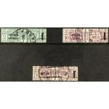 ITALY ITALIAN SOCIAL REPUBLIC (RSI) - RARE PARCEL POSTS 1944 2L green, 10L rose lilac and 20L