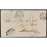 GB.QUEEN VICTORIA 1857 (5 Jun) stampless EL from France to Bradford, Wiltshire but arrival datestamp