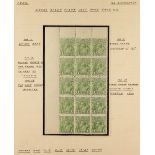 AUSTRALIA 1924-25 PANE RECONSTRUCTION 1d sage-green Head no watermark, SG 83, fine mint (most stamps