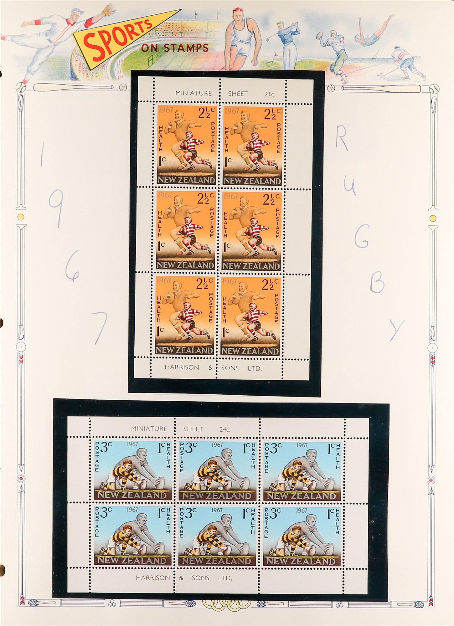 NEW ZEALAND 1935-96 SPORTS ON STAMPS collection of mostly never hinged mint stamps and miniature - Image 11 of 12