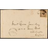 PAPUA 1895 QUEENSLAND USED IN (20th February) Burns Philp envelope to England, bearing Queensland 3d