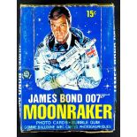 JAMES BOND MOONRAKER BUBBLE GUM PHOTO CARD complete box with the 36 15c unopened packs. Corner
