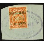 BOLIVIA 1925 50c orange Air with "CORREO AEREO A SUCRE" overprint, Michel 148 or Sanabria 1, very