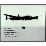 DAMBUSTER JOHNNY JOHNSON SIGNED PHOTOS. Two photographs both inscribed 'To Douglas / with best