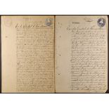 ARGENTINA PROVINCE OF BUENOS AIRES 1873-1908 hand written documents, mostly Official & bearing