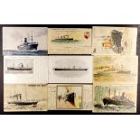 POSTCARDS - SHIPPING largely art drawn 1900's-30's period with much German incl. by Willy Stower,