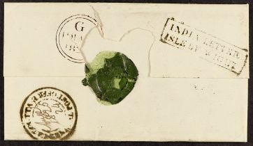 GB.PRE - STAMP ISLE OF WIGHT SHIP LETTER 1825 (24th August) a letter from Calcutta, India, to