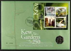 GB.ELIZABETH II COIN COVERS INCLUDING 2009 KEW GARDENS 50P. Other covers include 1995 VE Day £2,
