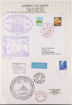 JAPAN ANTARCTIC COVERS & POSTCARDS 1956 - 2003 COLLECTION annotated in two albums, special