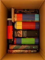 HARRY POTTER BOOK BOX. Includes 'Goblet of Fire' 1st edition with uncorrected errors; 'The Half