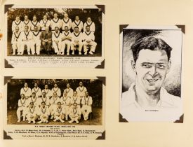 CRICKET - POSTCARDS, SCORECARDS AND PROGRAMMES ranging from 1928-1981. Includes small album of