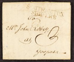 GB.PRE - STAMP SOUTHAMPTON SHIP LETTER 1783 (18th June) a letter from Guernsey to Gosport, via