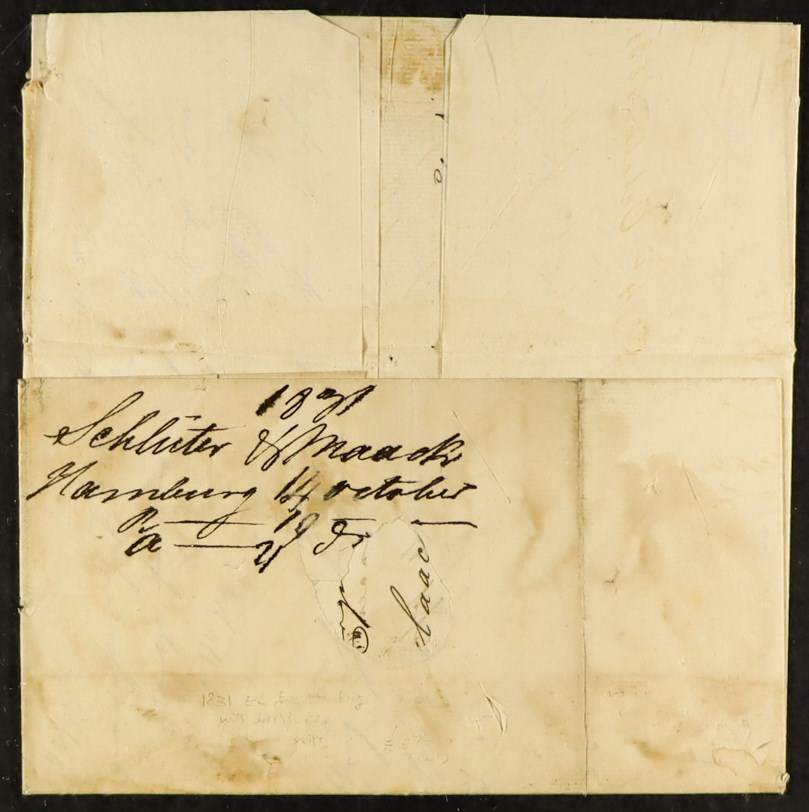 GB.PRE - STAMP 1831 QUEENBOROUGH SHIP LETTER (October) entire letter Hamburg to Huth in London, - Image 4 of 5