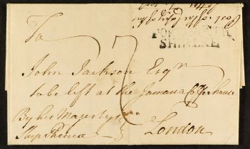 GB.PRE - STAMP PORTSMOUTH SHIP LETTER 1768 (29th June) a letter carried by H.M.S. ‘Phoenix’, 44-