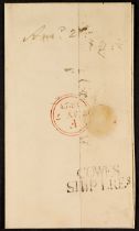 GB.PRE - STAMP ISLE OF WIGHT SHIP LETTER 1823 (9th May) a wrapper of unknown origin to London, via