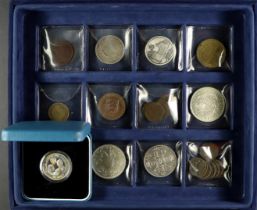 1860 - 1997 COIN SELECTION IN PRESENTATION BOX. Includes 1887 Half Crown, 1935 Crown, 1937 Crown,