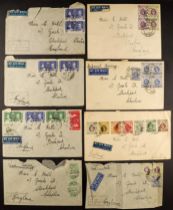 HONG KONG 1936 - 1937 COVERS. A group of 16 envs from a correspondence to Stockport, England.
