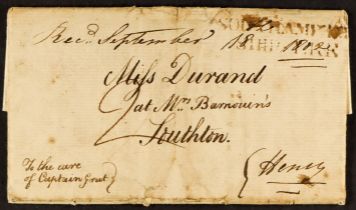 GB.PRE - STAMP SOUTHAMPTON SHIP LETTER 1802 (15th September) a letter from Guernsey to