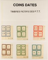 FRANCE TIMBRE FICTIFS (TRAINING SCHOOL STAMPS) DATE BLOCKS comprehensive collection in a Safe