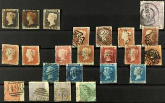 COLLECTIONS & ACCUMULATIONS 19th CENTURY STAMPS on four large stockcards, includes three GB Penny